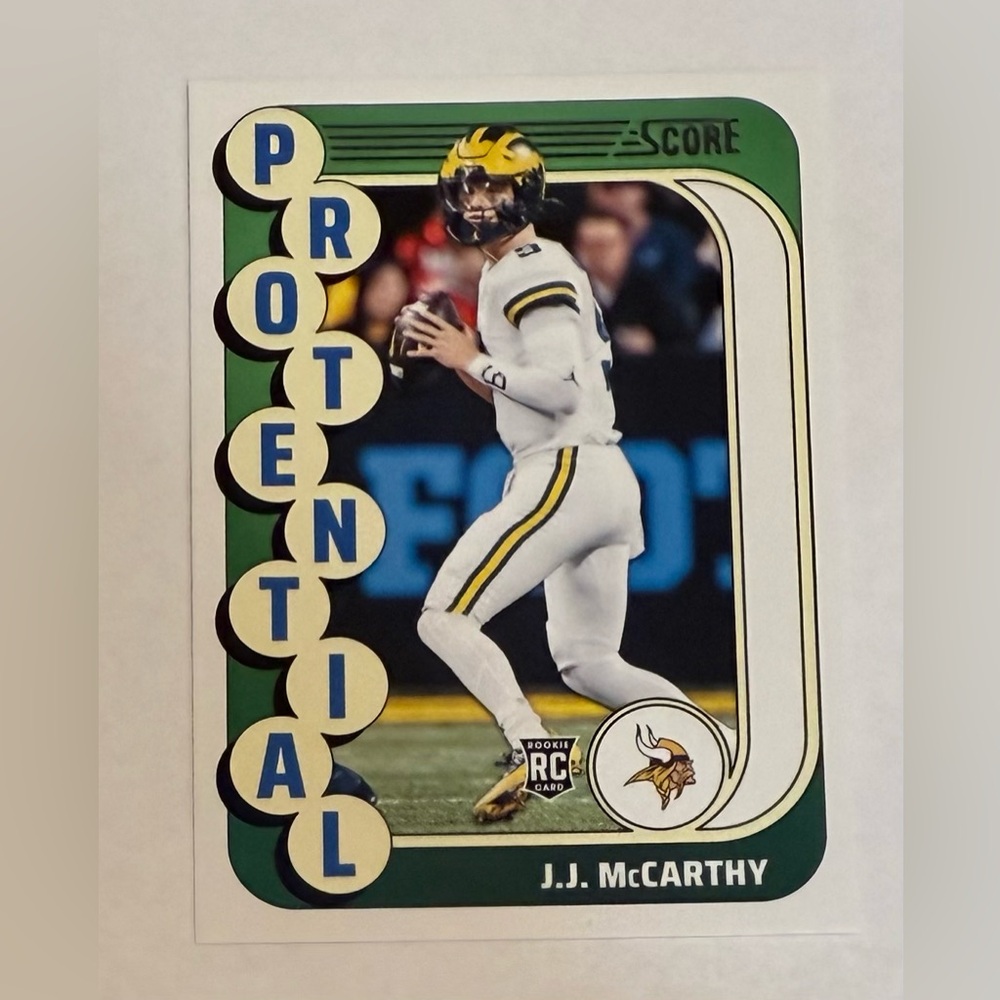 2024 Panini -Protential Score J.J. McCarthy Rookie Card # 10 - Picture 3 of 8